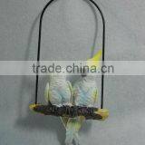 Resin Hanging Decoration of Parrot Figurine With Iron Ring thumbnail-1