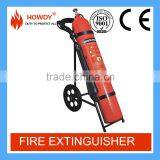 China 50kg carbon dioxide fire extinguisher wheeled CO2 fire fighting equipment with valve