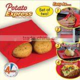 Customized polyester fiber washable potato baked bags steam pocket for fast microware cooking