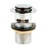 Pop up Wash Basin Waste Drainer, 1-1/4" Size With Overflow Hole, Chrome Finish thumbnail-1
