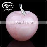 Wholesale Crystal Rose Quartz Apple Christmas Gifts Gemstone Apple Shape Statue Accessory Wedding Suvenirs