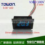 V38D 0.36" Mini Digital DC Voltmeter DC 0-100V Digital LED Voltmeter Red Green and Blue Available thumbnail-3