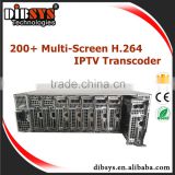 digital tv broadcasting equipment,iptv video processor 200channel mpeg4 to mpeg2 transcoder for digital cable tv headend system