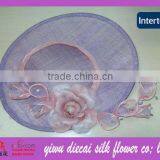 2013 Woman's Latest Summer Millinery Sinamay Hat With Flowers thumbnail-1