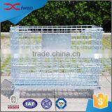 Hot Sale Zinc Plated Wire Mesh Foldable Stackable Storage Cage With Wheels Supplier's Choice thumbnail-1