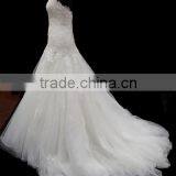 Factory Real Sample! 2016 New Elegant Mermaid Sweetheart Full Skirt Long Train Lace Wedding Dress thumbnail-3