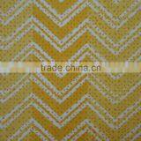 Yellow Chevron Hand Block Printed Cotton Tablecloth thumbnail-2