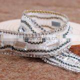 Hot Sale Lace And Rhinestone Chain With Hotfix Glue,Ribbon Base On Glue thumbnail-1