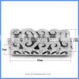 3 Strands Sterling Silver Micro Pave Zircon Rectangle Multifunction Double Safe Box Clasps Necklace Connector Charm SC-CZ031 thumbnail-3