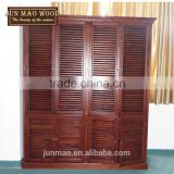 Solid Wooden Design Four Shutters Cabinet Oak Wall Wardrobes Bedroom