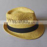 Summer Beach Hand Knitting Paper Straw Hat Straw Cap Fedora Hat thumbnail-3