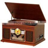 Retro Wooden Turntable Player With DAB Radio