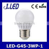 Plastic and Aluminum Body CE ROHS LED 3w G45 Bulb E27 thumbnail-1