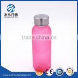 Hot Sale 300ml Round Frosted Glass Drinking Bottle