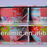 500ML 18oz Flower Printed Ceramic Mug