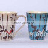 reactive glazed mugs for coffe