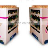 POP Corrugated Paper Wine Bottle Display for Sale Strong Paper Pallet Display for Wine Beverage Drinking Water Gift Hot Sales