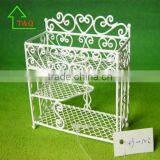 Vintage White Metal Wicker Baker's Rack Shelf Dollhouse Miniature thumbnail-1