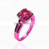 Good Quality Copper Ring Set Gun Black Red Zircon Diamond Finger Rings For Lovers thumbnail-4