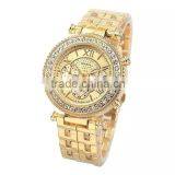 Crystal Rhinestone Roman Numeral Quartz Stainless Steel Watch for Women thumbnail-4