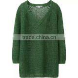 15JW0416 2016 Woman 100%linen V Neck Plain Jumpers