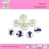 4pcs Round Shape Different Design Double Side Cookie Cutter