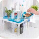 Mini Plastic Bathroom Comestic Storage Rack Kitchen Removable Plate Drying Shelves Rack thumbnail-2