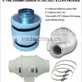 4in fan,H200mm carbon filter,duct,clip