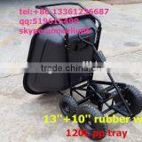 Four Wheels Plastic Tray 130L Wheelbarrow Cart thumbnail-3