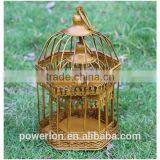 Shabby Golden Metal Handmade Bird Cage thumbnail-5
