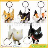 Vinyl Cat Doll Pendant Metal Stainless Steel Key Ring Keychain thumbnail-1
