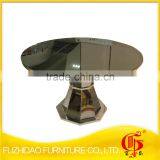 Upholstered Factory Price Stainless Steel Glass Top Table thumbnail-1