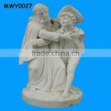 Handmade Grandpa and Grandson White Porcelain Figurine thumbnail-1