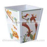 2015 Wooden Waste Bins for Kids Home Use Dusbin Box Accept Customization Manufacture Box thumbnail-1