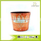 Orange Waste Bin Faux Leather Kitchen Trash Can No Lid thumbnail-1