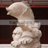Stone Fish Fountain With Marble Animal Statue thumbnail-1
