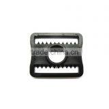 1" Chin Strap Buckle, Plastic Adjustable Buckle With Teeth, Plastic Adjustable Loop With Teeth in Black thumbnail-5