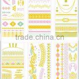 SCP09-14 Cheap Flash Tattoo Paper Metallic Temporary Color Gold Fiol Jewelry Tattoo Stickers for Women thumbnail-1