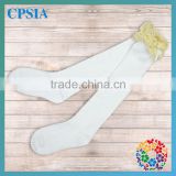 100% cotton plain white baby socks lastest long stocking girl socks