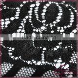 Black Roset Tricot Fabric Lace With Tassel Fringe, Fashion Swiss Lace for Dress thumbnail-4
