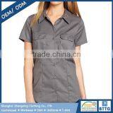 OEM Button Front Dickies Style Women's Short-Sleeve Work Shirt With Button-Flap Chest Pockets thumbnail-1