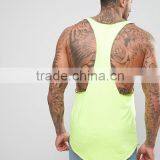 Best Price New Design Summer Cool Custom Hi Vis Yellow Color Gym Wear Comfortable 100% Cotton Fashion Men's Sport Tank Vest thumbnail-2
