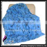 CX-D-11H Top Quality Home/Hotel Carpet Patchwork Rabbit Fur Fur Throw Blanket thumbnail-3