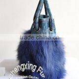 CX-H-27C 2016 Latest Fashionable Desgin Genuine Fox Fur Ladies Hand Bag thumbnail-4