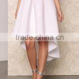 2016 Customized Women White Box HI LO Skirt Ruffles Pleat High Waist Women Fashion Custom Skirts thumbnail-2