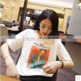 In the Summer of 2017 With Ladies Letters Printing Short Sleeve T-shirt Female Loose Thin Joker thumbnail-1