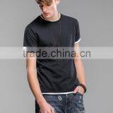 Customized Your Brand Design Blank Black Longline Hip Hop Tee Shirts thumbnail-2