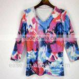 Red Gray Color White Spot Wholesale Blended Wool Round Neck Knitted Sweater thumbnail-1