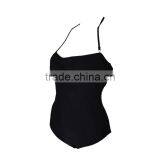 Wholesale One Piece Plain Black Women Swimwear thumbnail-4