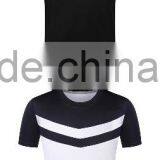 Mens Quick Dry Short Sleeve Stripe Sport Shirt Gym Running Polyester Jersey Tees thumbnail-5